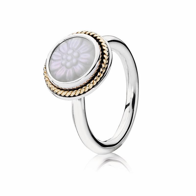Pandora Daisy Signet Stackable Ring Mother Of Pearl Egypt HS0123847